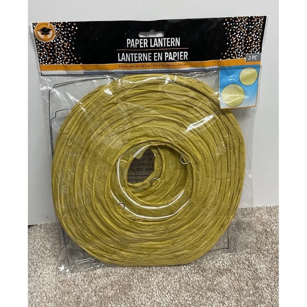 Paper lanterns 2 Pack Blue & Gold New In Package